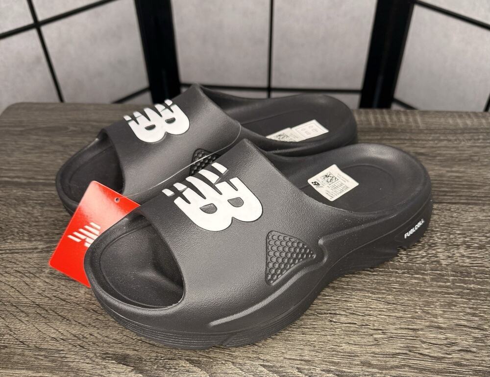 New Balance FuelCell SL Slides Black White Men’s 8 (S073)